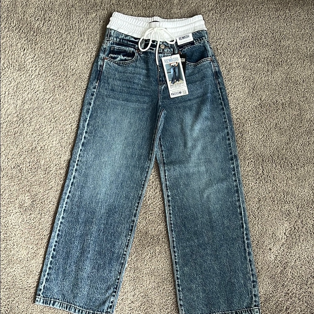 Double Waistband Denim Jeans - Picture 3 of 6